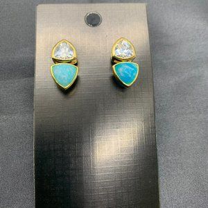 Melinda Maria Turquoise+Crystal Ear Jackets
